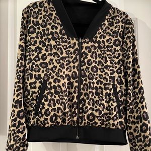 Stella & Dot reversible leopard bomber